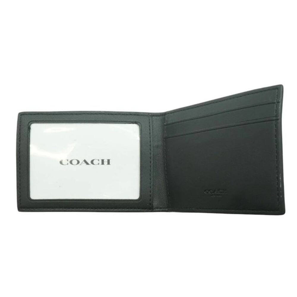 Sleek & Functional: Coach Compact Black PVC Wallet for Men - Picture 3 of 4
